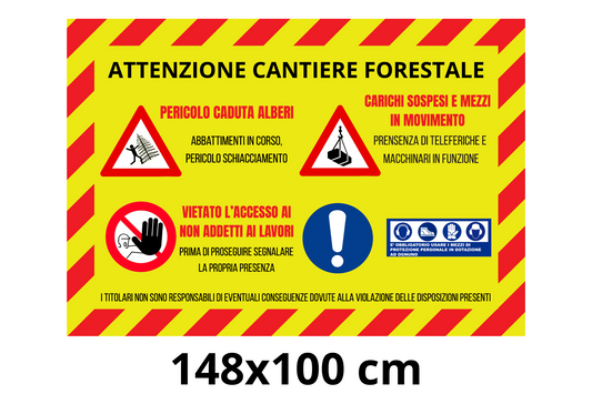 Forestry work warning banner 148x100